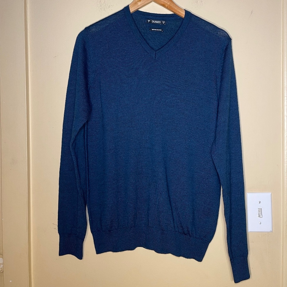 Men's Blue V-Neck Sweater